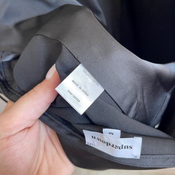 Superdown Revolve Black Halter Satin Blouse Tank Top Medium - Picture 8 of 8